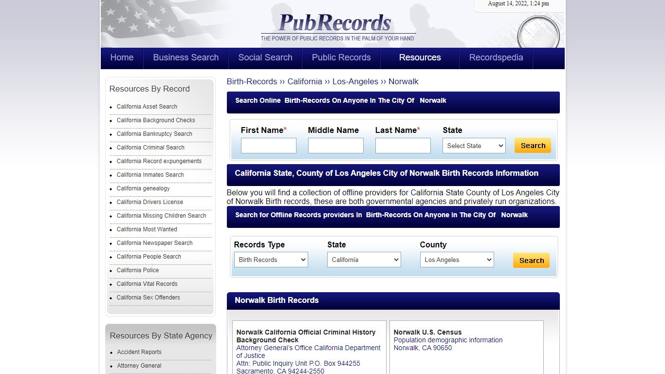 Norwalk, Los Angeles County, California Birth Records